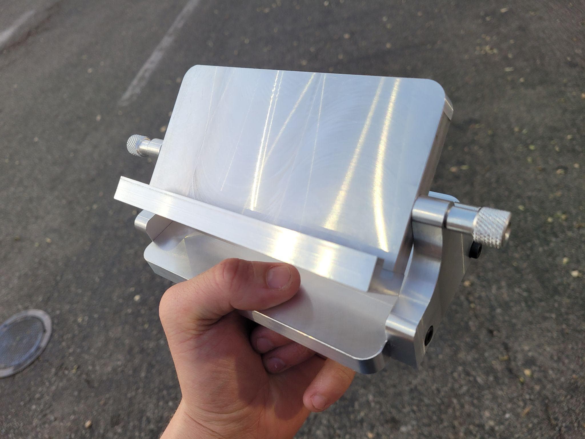 CNC machined iPad stand assembly